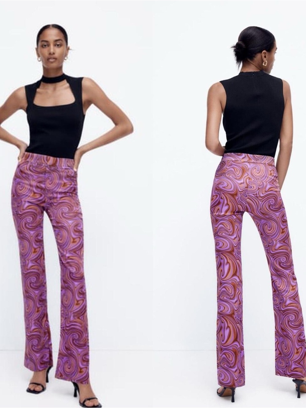 Zara Purple Swirl Print Women's Pants